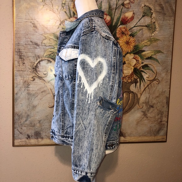 Wren & Glory Rare I Love You Denim Jacket Sz M - Picture 8 of 16